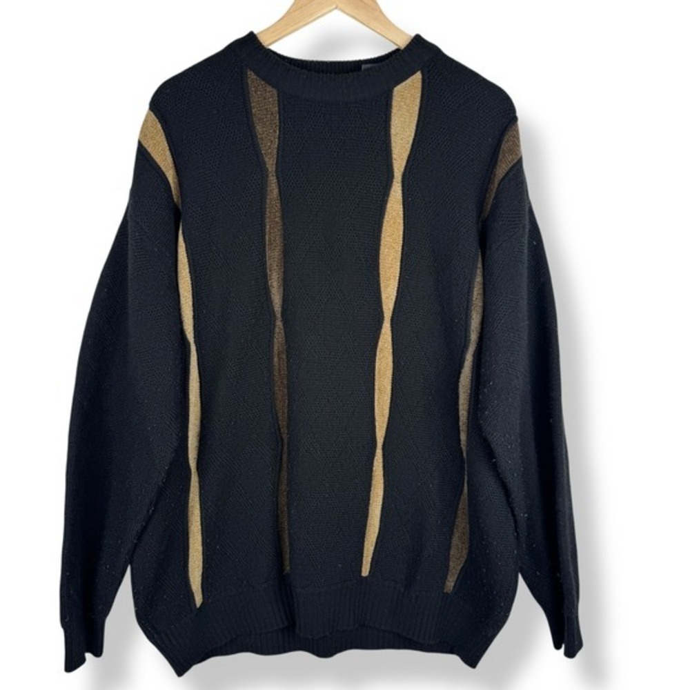 Jason Evans Abstract Knit Grandpa Sweater Size 2XL‎ Vintage Y2K Grunge Retro Top